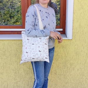 Kiscicás Szatyor - táska & tok - bevásárlás & shopper táska - shopper, textiltáska, szatyor - Meska.hu