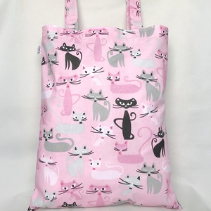 Miau Cicás Szatyor Rózsaszín - táska & tok - bevásárlás & shopper táska - shopper, textiltáska, szatyor - Meska.hu