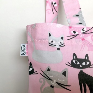 Miau Cicás Szatyor Rózsaszín - táska & tok - bevásárlás & shopper táska - shopper, textiltáska, szatyor - Meska.hu