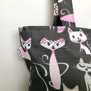 Miau Cicás Szatyor Fekete - táska & tok - bevásárlás & shopper táska - shopper, textiltáska, szatyor - Meska.hu