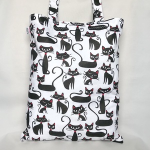 Miau Cicás Szatyor Fehér - táska & tok - bevásárlás & shopper táska - shopper, textiltáska, szatyor - Meska.hu