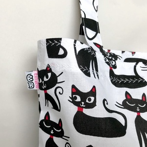 Miau Cicás Szatyor Fehér - táska & tok - bevásárlás & shopper táska - shopper, textiltáska, szatyor - Meska.hu