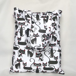 Miau Cicás Szatyor Fehér - táska & tok - bevásárlás & shopper táska - shopper, textiltáska, szatyor - Meska.hu