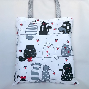 Piros Tappancs Cicás Szatyor - táska & tok - bevásárlás & shopper táska - shopper, textiltáska, szatyor - Meska.hu