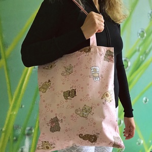 Cicás Szatyor Rózsaszín - táska & tok - bevásárlás & shopper táska - shopper, textiltáska, szatyor - Meska.hu