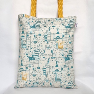 Sárga a kutya Cicás Szatyor - táska & tok - bevásárlás & shopper táska - shopper, textiltáska, szatyor - Meska.hu