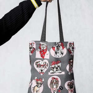 Csivava Dalmata Vizsla Mopsz Trendi Kutyás Szatyor - táska & tok - bevásárlás & shopper táska - shopper, textiltáska, szatyor - Meska.hu