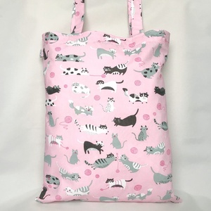 Gombolyagos Macskás Szatyor Rózsaszín - táska & tok - bevásárlás & shopper táska - shopper, textiltáska, szatyor - Meska.hu