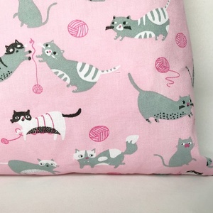 Gombolyagos Macskás Szatyor Rózsaszín - táska & tok - bevásárlás & shopper táska - shopper, textiltáska, szatyor - Meska.hu