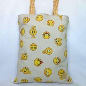 Smile Emoji Szatyor, Táska & Tok, Bevásárlás & Shopper táska, Shopper, textiltáska, szatyor, Varrás, Meska