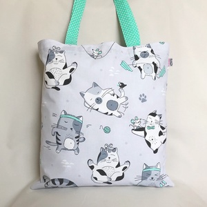 Fitt Macska Cica Mintás Szatyor - táska & tok - bevásárlás & shopper táska - shopper, textiltáska, szatyor - Meska.hu