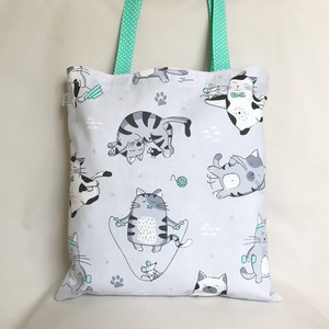 Fitt Macska Cica Mintás Szatyor - táska & tok - bevásárlás & shopper táska - shopper, textiltáska, szatyor - Meska.hu