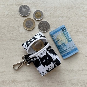 Fülhallgató Méretű Karabineres Mini Neszesszer Nyuszi - táska & tok - pénztárca & más tok - fülhallgató tok  - Meska.hu