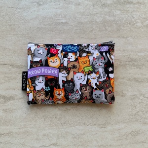 Kétrekeszes Vízálló Textil Pénztárca és Kártyatartó Neszesszer Cicaparádé - táska & tok - neszesszer - Meska.hu