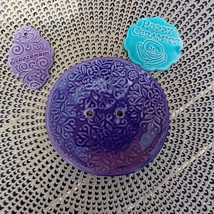 Mandala mintás kerámia szappantartó, lila, Otthon & Életmód, Fürdőszoba, Szappantartó, Kerámia, Festett tárgyak, MESKA