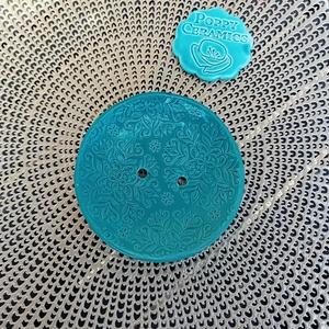 Mandala mintás kerámia szappantartó, türkizzöld, Otthon & Életmód, Fürdőszoba, Szappantartó, Kerámia, Festett tárgyak, MESKA