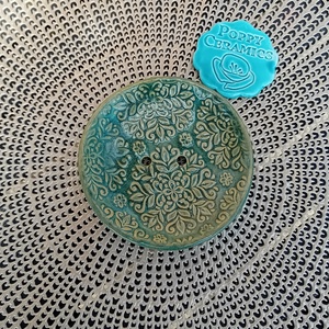 Mandala mintás kerámia szappantartó, zsálya - Meska.hu