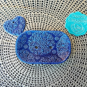Mandala mintás kerámia szappantartó, kék, Otthon & Életmód, Fürdőszoba, Szappantartó, Kerámia, Festett tárgyak, MESKA