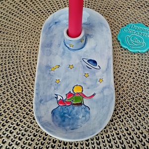 Kis herceg mintás kerámia gyertyatartós tál - karácsony - adventi díszek - adventi asztaldísz - Meska.hu