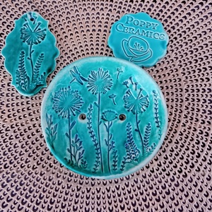 Pitypnag mintás kerámia szappantartó, türkiz - Meska.hu