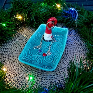 Manós kerámia tál, szögletes - esküvő - dekoráció - asztaldísz - Meska.hu