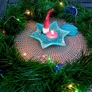 Manós kerámia tál, csillag - esküvő - dekoráció - asztaldísz - Meska.hu