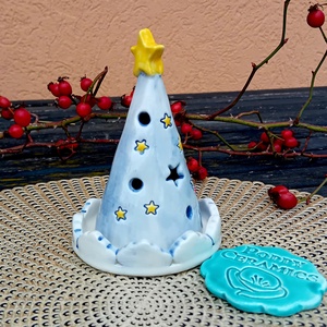 Róka és herceg mintás kerámia mécsestartó - karácsony - adventi díszek - adventi asztaldísz - Meska.hu