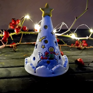 Róka és herceg mintás kerámia mécsestartó - karácsony - adventi díszek - adventi asztaldísz - Meska.hu