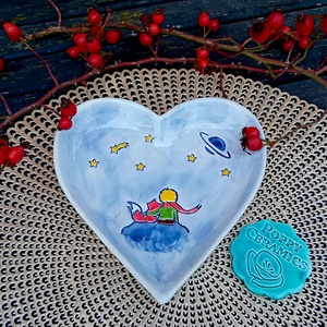 Róka és szőke herceg mintás kerámia tál - Meska.hu