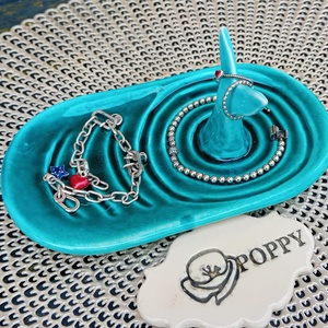 Ékszer tartó kerámia tál, türkiz - ékszer - ékszertartó - ékszertartó tál - Meska.hu