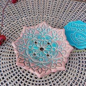 Mandala mintás  kerámia szappantartó,  több szín - otthon & életmód - fürdőszoba - szappantartó - Meska.hu