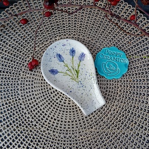 Levendula mintás kerámia fakanáltartó, lila - otthon & életmód - konyhafelszerelés, tálalás - sütés, főzés - fakanál & fakanáltartó - Meska.hu