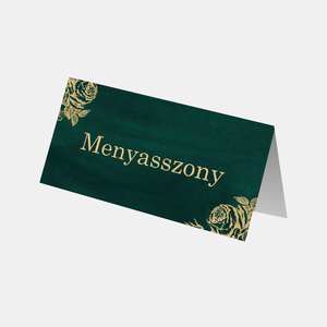 Smaragdzöld és arany színű ültetőkártya (digitális termék), Esküvő, Meghívó & Kártya, Ültetési rend, , MESKA