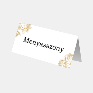 Esküvői ültetőkártya arany színű rózsamintával (digitális termék), Esküvő, Meghívó & Kártya, Ültetési rend, , MESKA