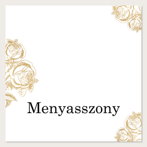 Esküvői ültetőkártya arany színű rózsamintával (digitális termék) - esküvő - meghívó & kártya - ültetési rend - Meska.hu