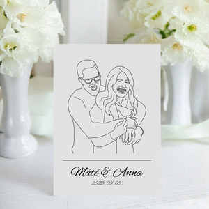Nászajándék - Saját fotó alapján készült vonalrajz (digitális termék), Esküvő, Emlék & Ajándék, Köszönőajándék, , MESKA