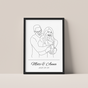 Saját fotó alapján készült vonalrajz pároknak (digitális termék), Művészet, Grafika & Illusztráció, Digitális, , MESKA