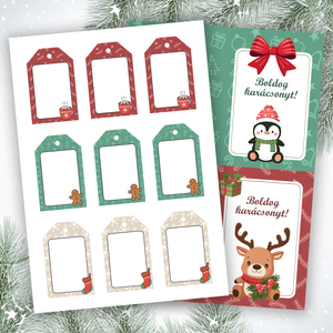 Nyomtatható karácsonyi ajándékkísérő kártyák és képeslapok (digitális termék) - Meska.hu