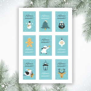 Nyomtatható karácsonyi ajándékkísérő kártya (digitális termék), Karácsony, Karácsonyi ajándékozás, Karácsonyi képeslap, üdvözlőlap, ajándékkísérő, , MESKA