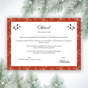 Nyomtatható levél és oklevél a Mikulástól (digitális termék) - karácsony - mikulás - mikulás ajándékok - Meska.hu