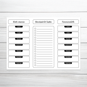 Nyomtatható heti tervező (digitális termék) - otthon & életmód - papír, írószer - naptár & tervező - Meska.hu