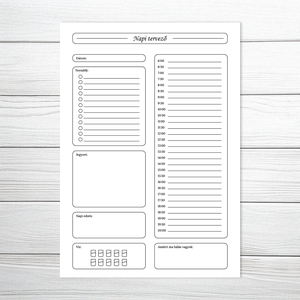Nyomtatható napi tervező (digitális termék) - otthon & életmód - papír, írószer - naptár & tervező - Meska.hu