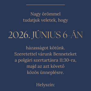 Digitális animált esküvői meghívó arany és sötétkék színben - esküvő - meghívó & kártya - meghívó - Meska.hu