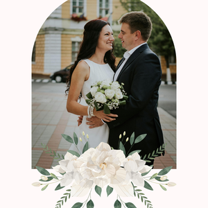 Digitális animált esküvői meghívó fehér virágokkal és saját fotóval - esküvő - meghívó & kártya - meghívó - Meska.hu