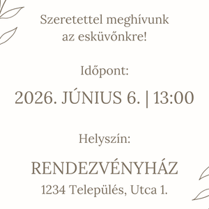 Digitális minimalista animált esküvői meghívó levélmintával - esküvő - meghívó & kártya - meghívó - Meska.hu