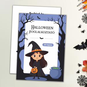 Nyomtatható Halloween foglalkoztató feladatok színezővel (digitális termék) - Meska.hu