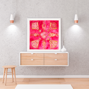 Művészi akvarell nyomat - Mandala vörösben - otthon & lakás - dekoráció - kép & falikép - kép & falikép - Meska.hu
