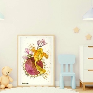 Aranyhal - Akvarell festmény digitális formában - művészet - grafika & illusztráció - művészi nyomat - Meska.hu