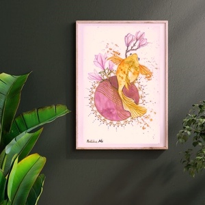 Aranyhal - Akvarell festmény digitális formában - művészet - grafika & illusztráció - művészi nyomat - Meska.hu