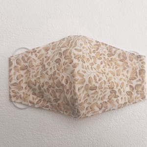Beige  levél mintás szájmaszk - női - női - Meska.hu